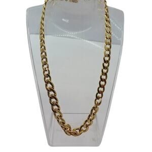 Womens Chunky Cable Chain Necklace Mobwife Elegant Gold Tone Maximalism